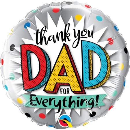 LOONBALLOON Birthday General Balloons, 18 inch THANK YOU DAD FOR EVERYTHING! LOON-LAB-55816-Q-U